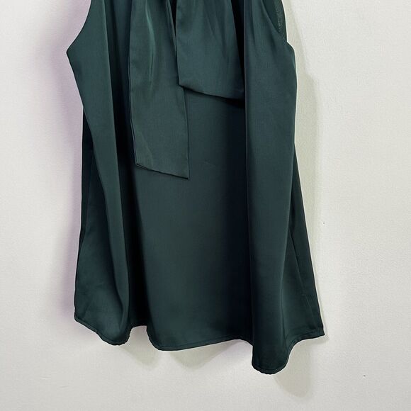 Entro Halter Top L Satin Green Tie Back Bow Party Romantic Shirt Summer NEW - Picture 7 of 10